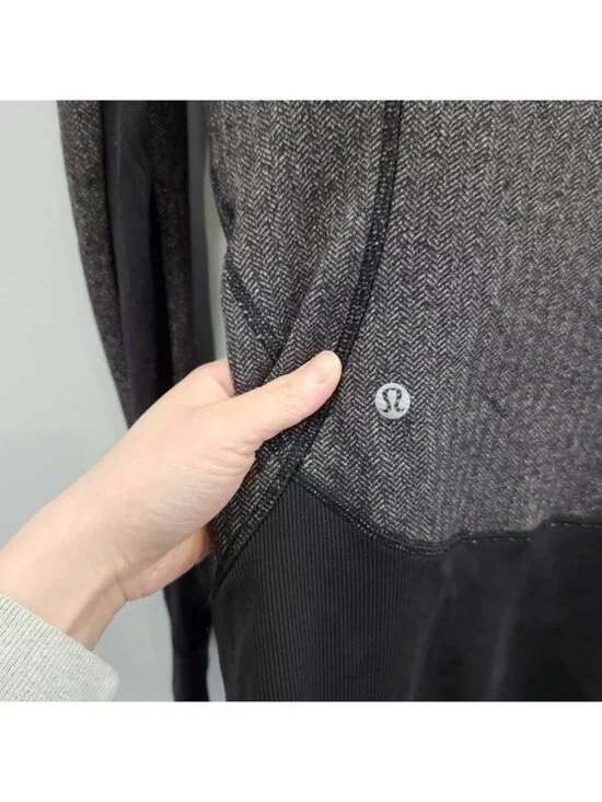 Lululemon Daily Practice Jacket Heathered Herringbone Heathered Black Black - Picture 5 of 6